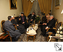 Zoom: In conversation:
f.l.t.r. Dr. Tawfiq Ramadan, Sheikh Al-Buti, Tarafa Baghajati, Majd Nehlawi, Annette and Rüdiger Nehberg